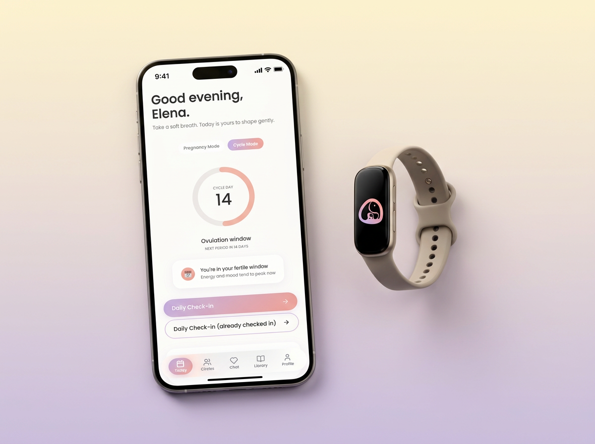 Elephai app on phone with wearable device